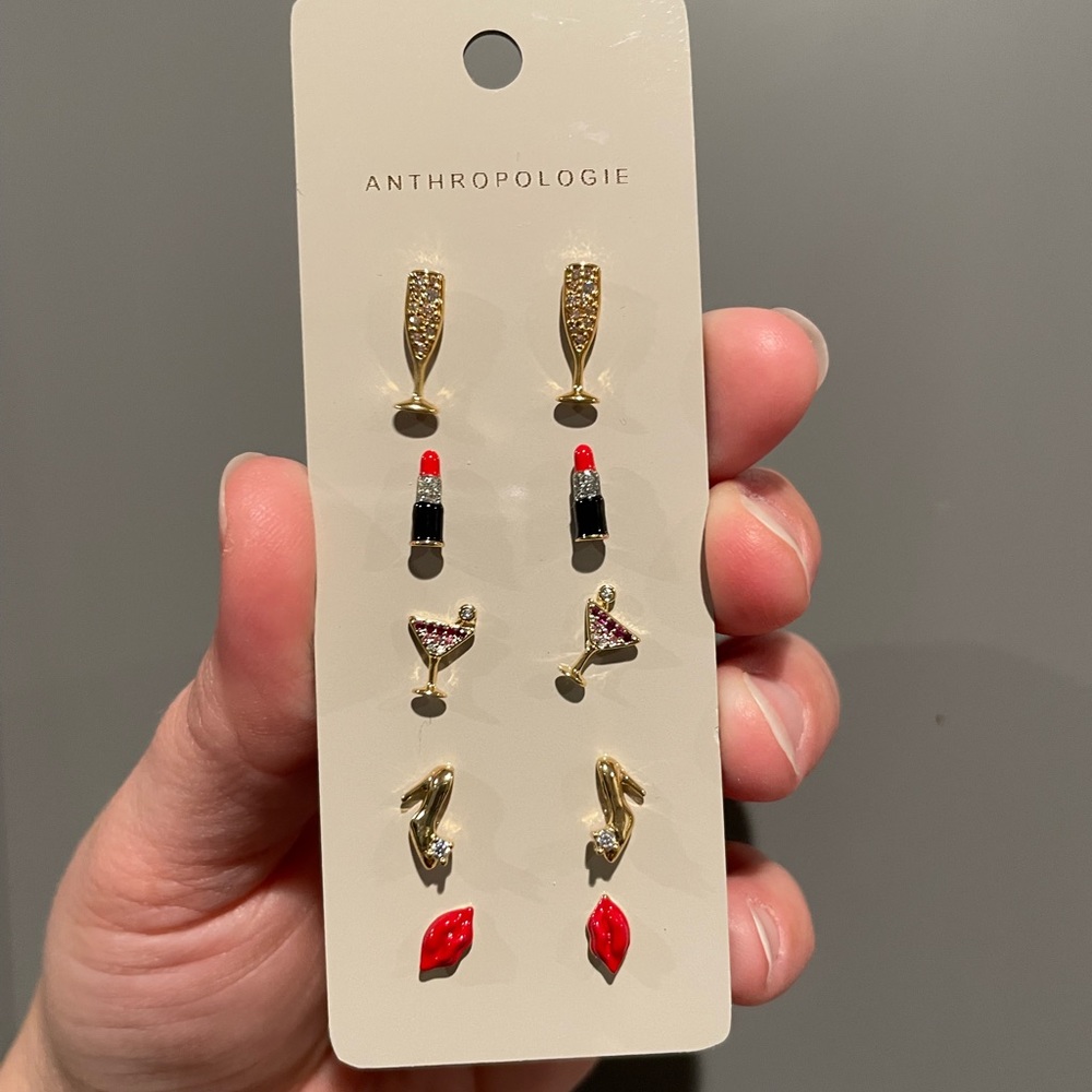 Anthropologie Icon Post Earrings, Set of 5